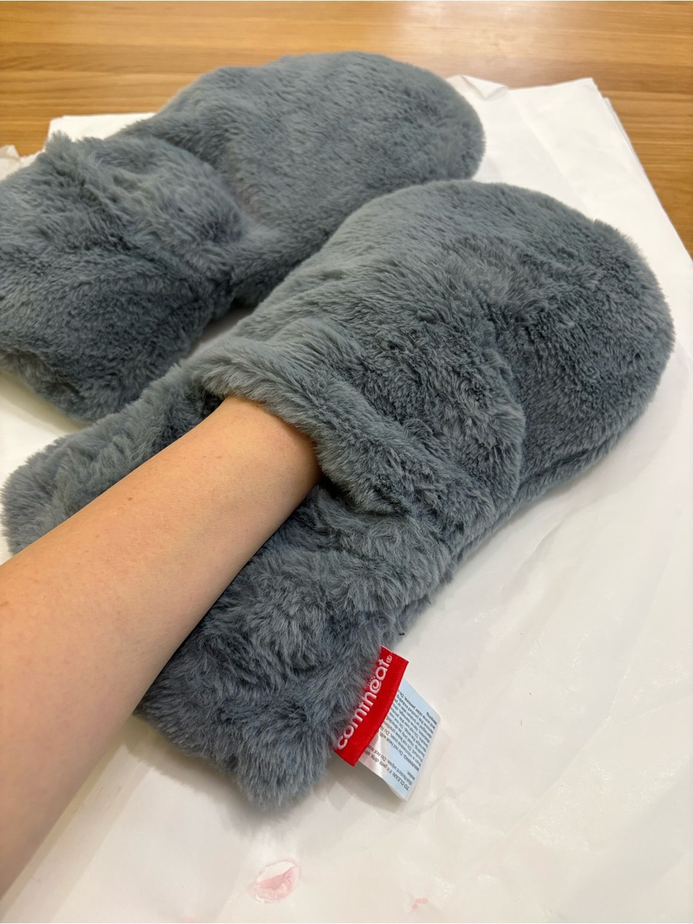 Commando Kids Plush Mittens in Grey